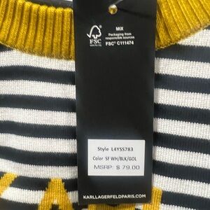 Karl Lagerfeld Yellow and Black Striped Top
